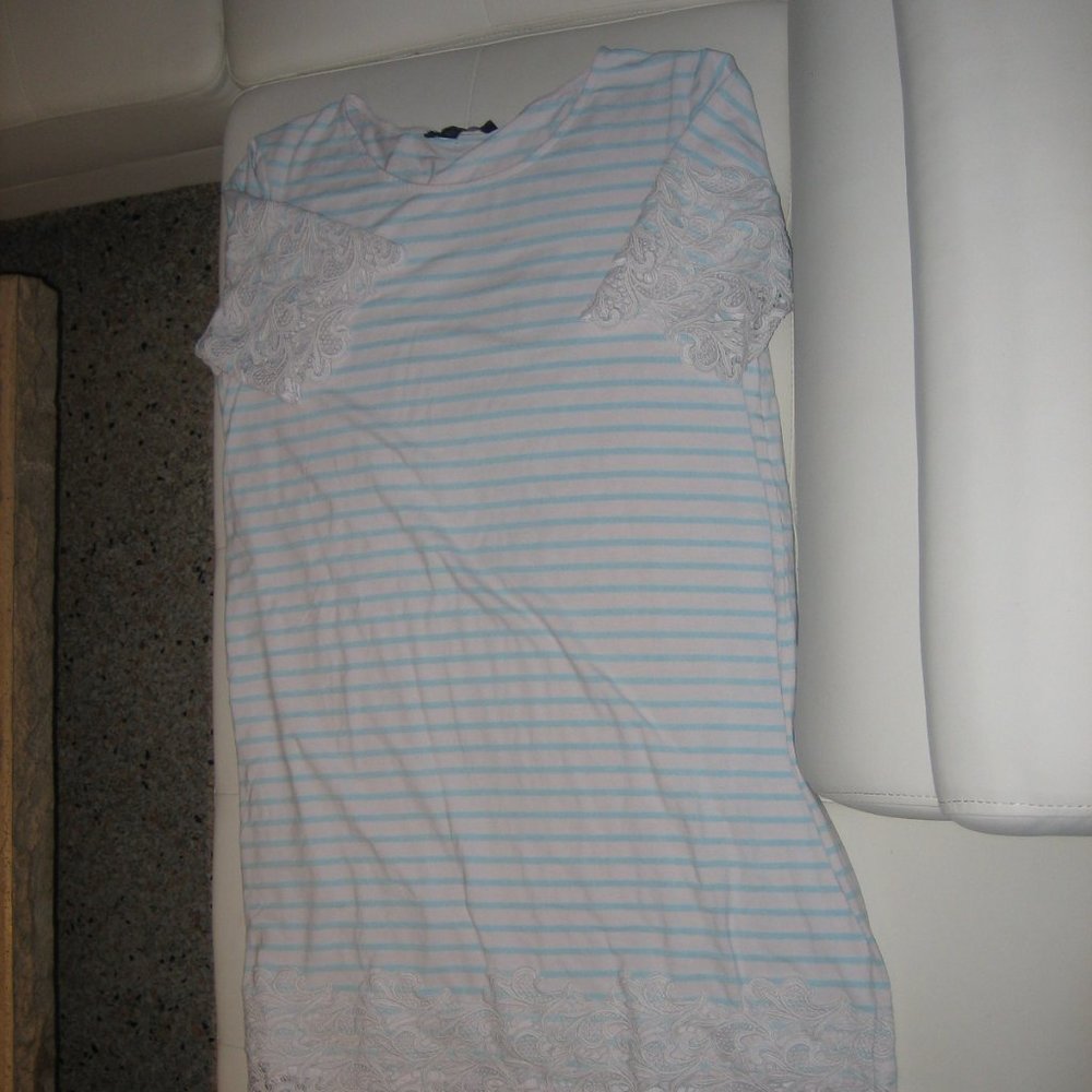 Tommy Hilfiger Dress/Nightgown, White w Blue Stripes, Size XL